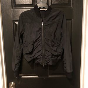 vince ruched bomber jacket